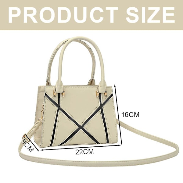 Dame Skuldertaske Retro Klassisk Håndtaske Pu Læder Clutch Taske Med Lynlås creamy white