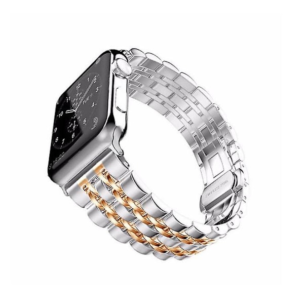 Apple Watch -ranneke, kiinteä ruostumattomasta teräksestä valmistettu ranneke kaikkiin iWatch-sarjoihin Silver Gold 38 40 41mm