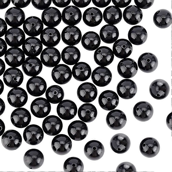60 stk. 8 mm naturlig turmalin ædelsten runde perler sorte turmalin ædelsten perler turmalin energisten