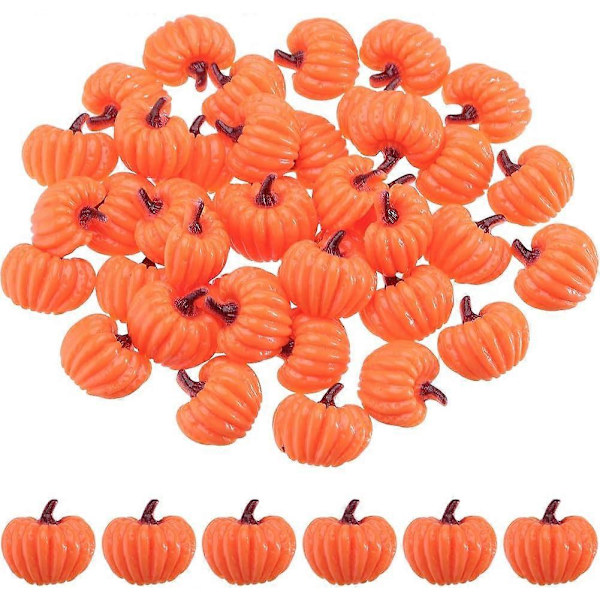 1 Ask 80 st Halloween Resin Charms Pumpa Charms Cartoon Hösttema Orange Pumpor Flatback Cabochons Bulk för Smyckestillverkning Scrapbooking Dekorera