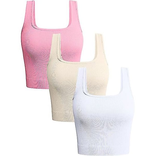 Dame 3-delt Tanktopper Yoga Crop Vest Topper set 1 L