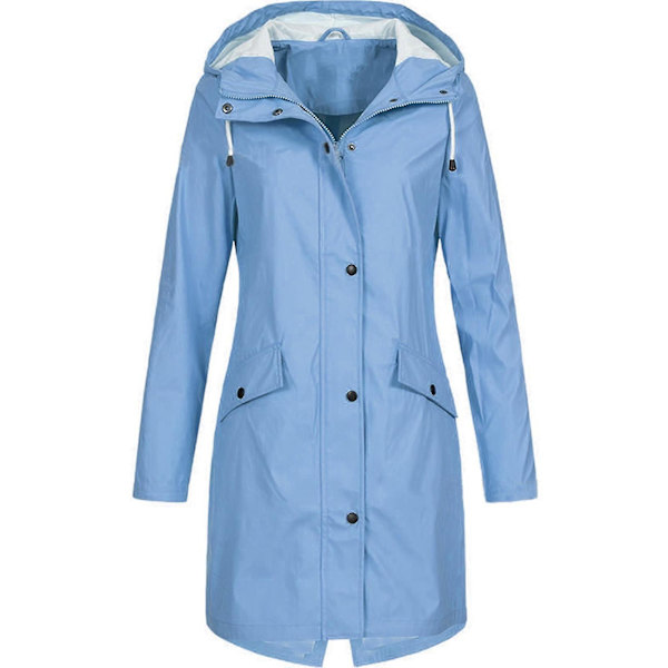 Kvinnors långärmad vindjacka med dragkedja, maskintvättbar, med personlighet, street style, formellt vardagskläder 4XL Blue