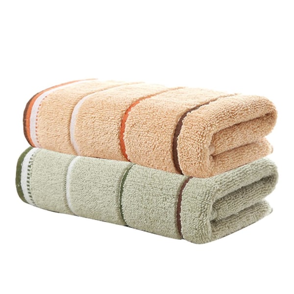 2-delad bomullsbadhandduksset Storlek-70*140cm, mycket absorberande, lätta badhanddukar Curry * greengray