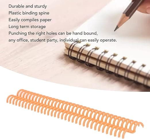 10 stycken bindande spolar 34 ringar 15 mm plastbindningskammar slitstarkt skrivmaterial spolar bindemedel (orange)