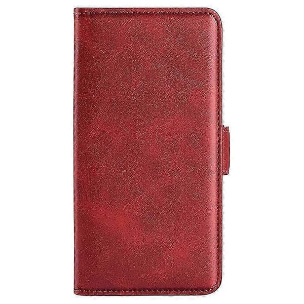 For Hmd Pulse/ Pulse+/ Pulse Pro Wallet Case Kalvetekstur Læder Stå Telefon Cover Red