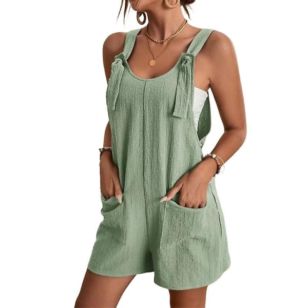 Dam Casual Sleeveless Spaghetti Straps Jumpsuits, Byxor Romper Med Ficka Pink L