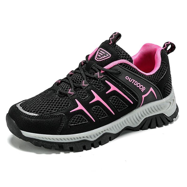 Damvandringsskor Lågskor Sneakers För Utomhusspårning Vandring Promenader 3Ds2101 BlackRed EU 39