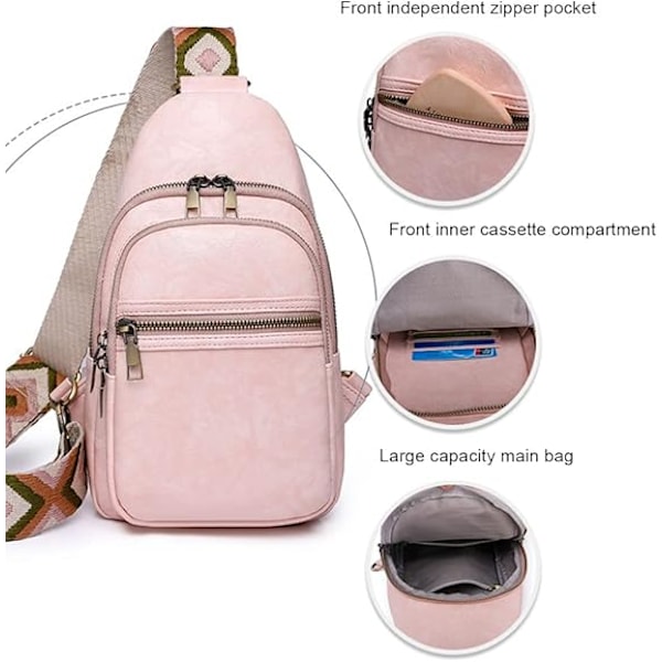 Crossbody väskor för kvinnor, trendig läderväska flera fickor midjeväska PU crossbody väskor bältesväska crossbody grå