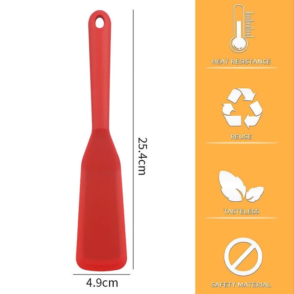 2 st silikon spatlar, omelettspatel, vändbar värmebeständig pannkaksspatel, non-stick matlagningsspatel, används för att laga mat ägg hamburgare pizza st