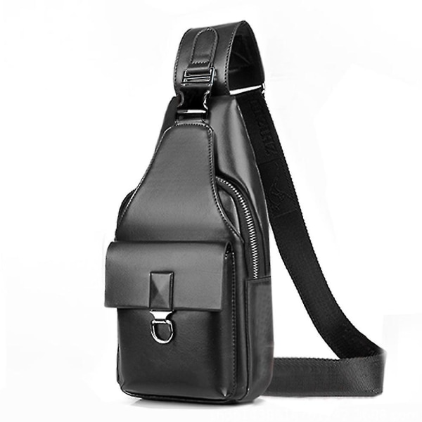 Herre USB Brysttaske Anti Tyveri Sports Sling Taske Med USB Opladning Vandtæt Chest Bag And Wallet Brown