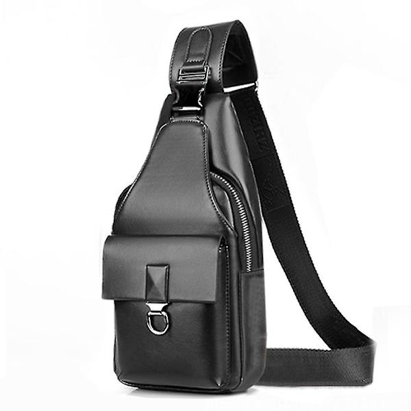 Herre USB Brysttaske Anti Tyveri Sports Sling Taske Med USB Opladning Vandtæt Chest Bag And Wallet Brown With USB Port