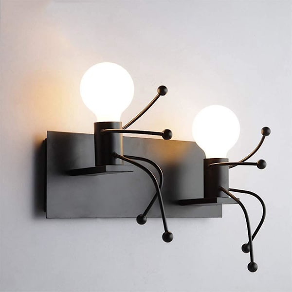 Tegneserie Design Børneværelse Væglampe, kreative Væglamper E27 Jern Indendørs Lampe Moderne Væglamper, korridor, soveværelse, køkken, bar, cafe, restaurant
