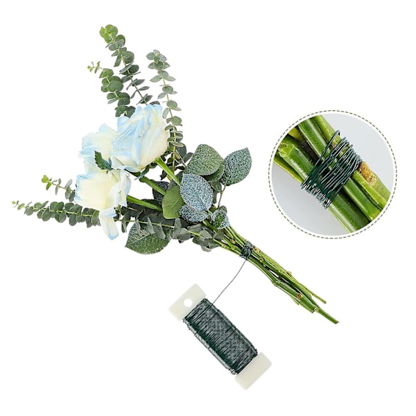 3 stk. blomstertråd, 108 meter 22 Gauge grønn fleksibel spoletråd for håndverk, kranser, trær, girlander, blomsterarrangementer, blomsterhandler tråd twist ties
