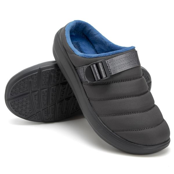 Herr Bomull Tofflor Varma Vinter Halkfria Skor Hk999 GrayBlue EU 45