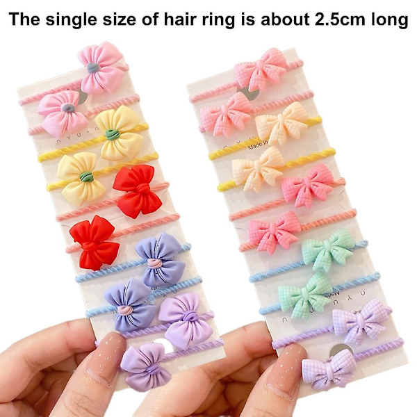 20 st små hårsnoddar för flickor, små hårsnoddar för barn, flerfärgade elastiska stretchiga hästsvanshållare Style 6