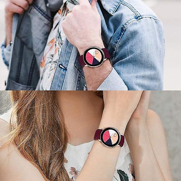 Rød Wind-galaxy Watch Active/active2 40mm/44mm Urrem, 20mm Silikone Rem Til Galaxy Watch 3 41mm/gear Sport/vivomove Hr/vivoactive 3/forer