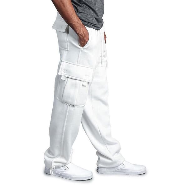 Herrmode Sportbyxor Joggingbyxor med dragsko Plus Size S-4xl White 2XL