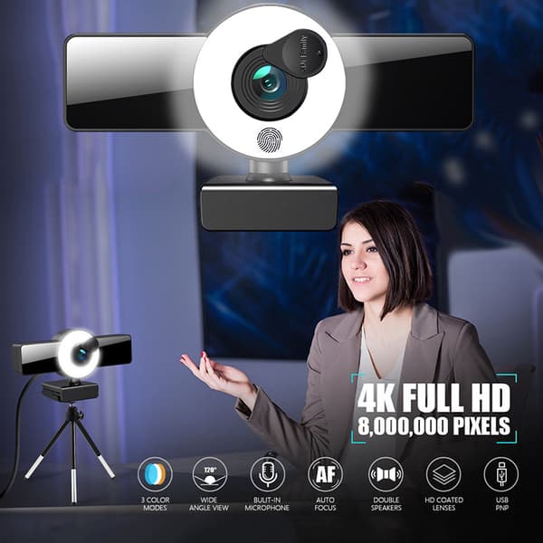 Webkamera Full HD Webkamera Med Mikrofon USB Plugg Web Cam 8K