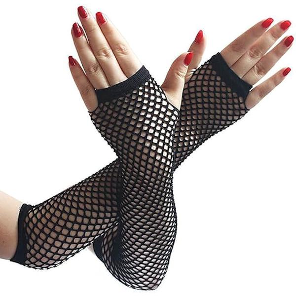 Handskar Baby Pojkar Långa Fisknätshandskar 7 Blandade Färger Party Maskerad Tutu (Svart), One Size