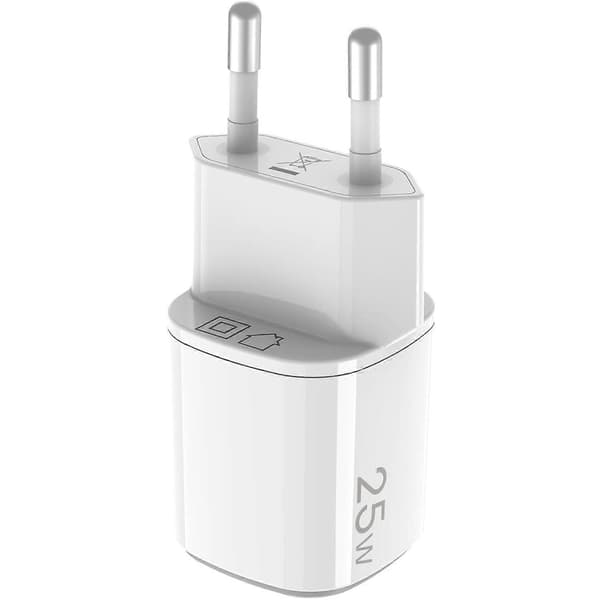 USB-laturi GaN 1 x USB-A + 1 x USB-C PD 25W