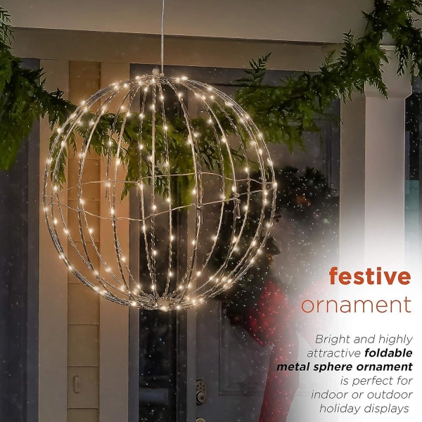 Utomhus/inomhus LED-julgranskulor, metallvarma LED-lampor för semesterdekor Warm light 30cm