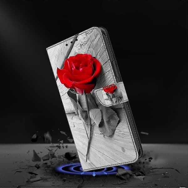 Fodral för Samsung Galaxy A16 5g 4g Magnetlås 3d Mönster Läderplånbok Telefonskydd - Sovande Uggla Rose