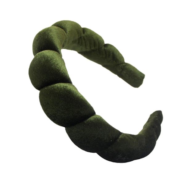 Svamp bred brätte hårbåge halkfri hårnål legering pannband för flickor kvinnor älskare Army Green