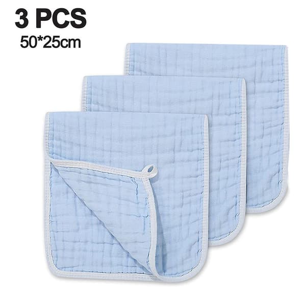 Store Savler Klude - 100% Bomuld Ekstra Absorberende Og Bløde Håndklæder - 3 Pak Blå Light blue