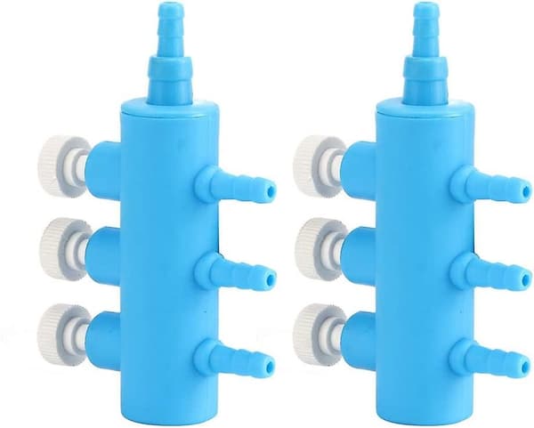 Akvarieluftpump Diverterventil, Akvariumplast Fisk Tank Syrepump Adapter(3 Väg 2st)