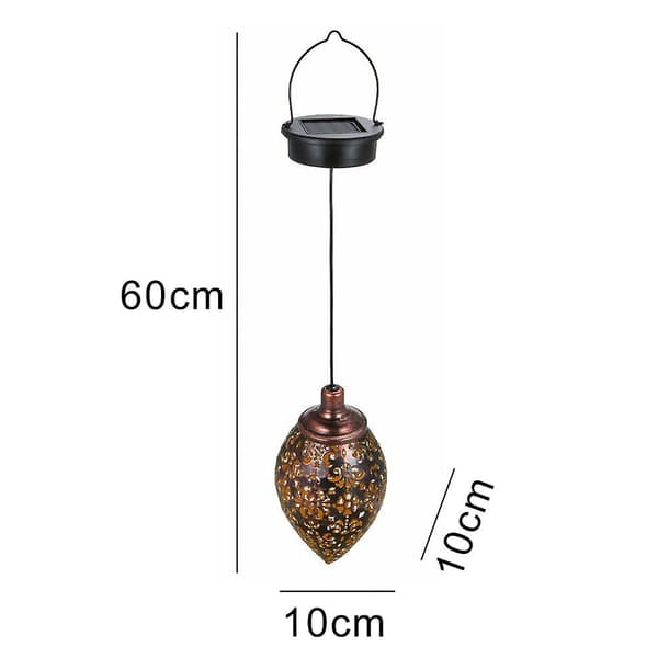Dekorativ metal solcellelanterne til udendørs terrasse træ