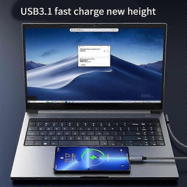 100 W Power Delivery USB C til C kabel 90 graders Type-c 10 Gbps ladekabel 2m