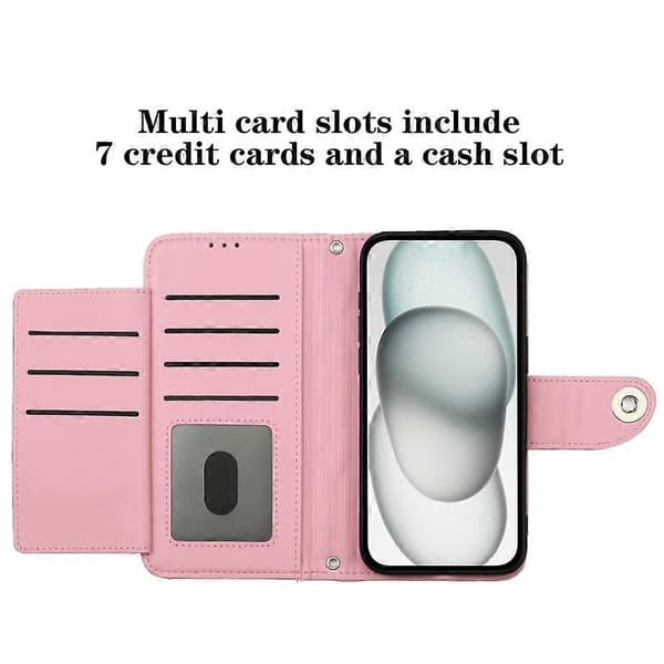 Rombiskt Läderfodral För Xiaomi 14 Pink