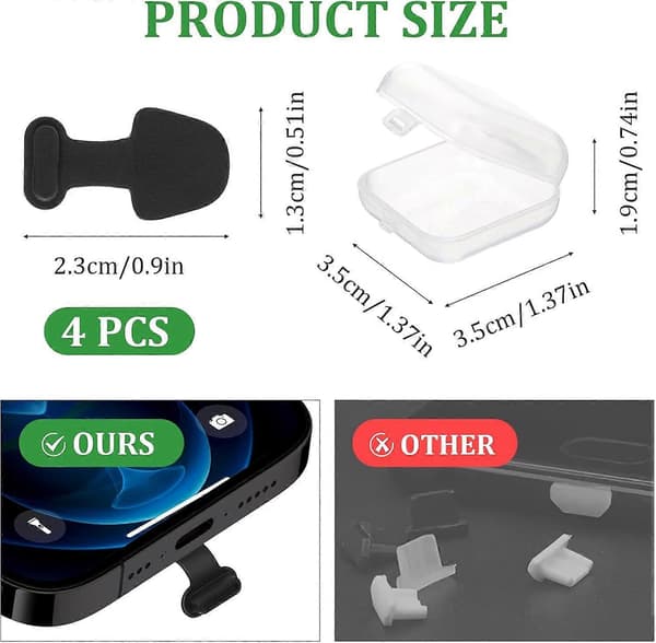 4 st USB C-typ Anti-förlust Dammskydd, USB C Dammskydd, USB Typ C Anti-damm Plugg
