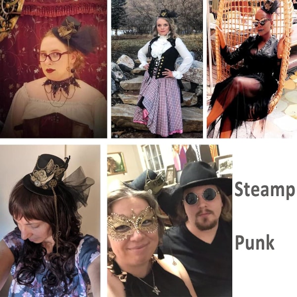 Victorian Steampunk Mini Hatt Hårklype for Kvinner (d) A