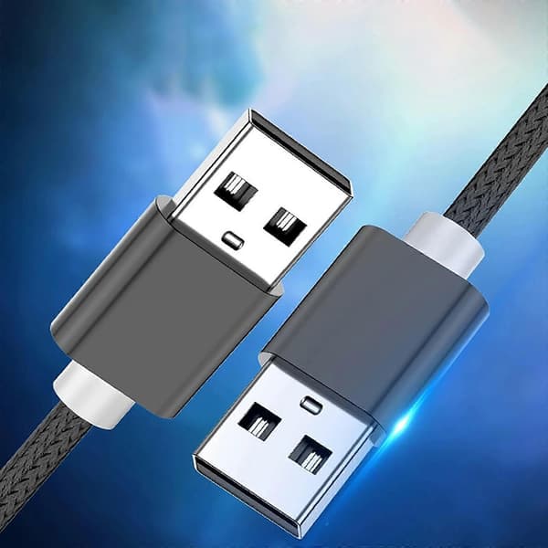 USB 2.0 Forlængerkabel 480mbps Høj Hastighed Dataoverførsel USB Han til Han USB Forlængerkabel USB Forlængerkabel sølv Black