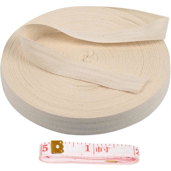 50 M X 2,5 Cm Bomull Snedslå, Sömbandsband Med Måttband För Hantverk Sömnad Piping, Stickad Förkläde, Plagget