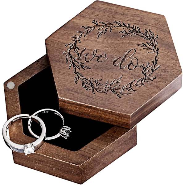 Ringbärare Box Ringbärare Kuddar Trä Ringlåda För Bröllopsceremoni Ceremoni Dekor (Ringlåda 1)