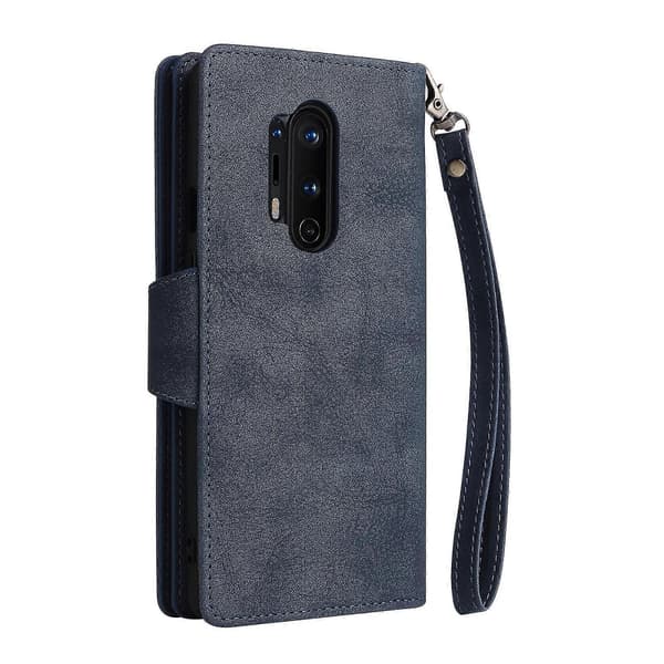 Læder Telefon Cover Til Oneplus 8 Pro Blue