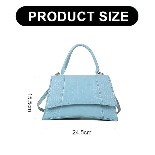 Kunstlæder tasker og håndtasker, One-shoulder Crossbody taske med stenmønster. blue