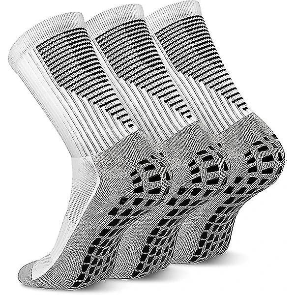 3 Par Anti-Slip Fodboldstrømper Åndbare Vandtætte Grip Strømper
