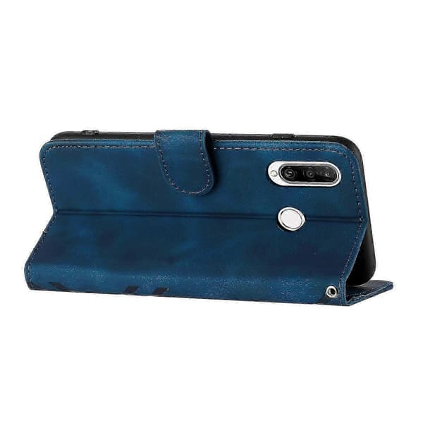 Kompatibelt Magnetiskt Plånboksfodral i Läder för Huawei P30 Lite Blue