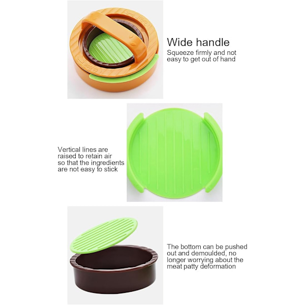 Burger Press Patty Maker - Hamburger Patty Press Form | Rustsikker Hamburgerpresse Med Ergonomisk Håndtak