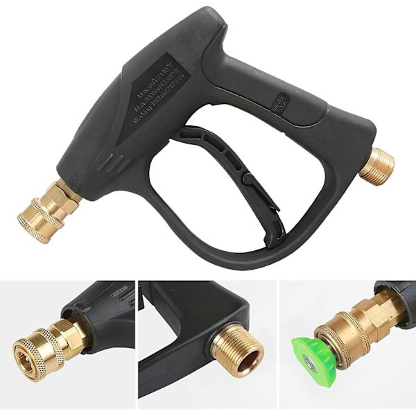 Högtryckstvättpistol, 3000 PSI Max med 5 färger Snabbkoppling Munstycken M22 Slanganslutning 3.0 Spets
