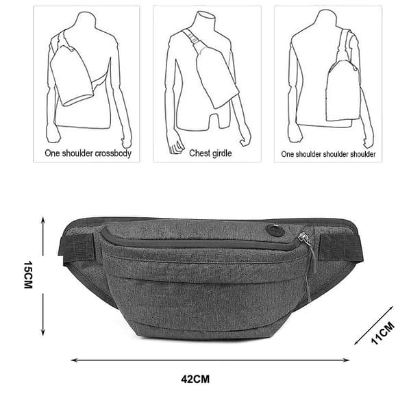 Utomhus vandring och löpning nylon plånbok multifunktionell fritid stänksäker löpning plånbok black