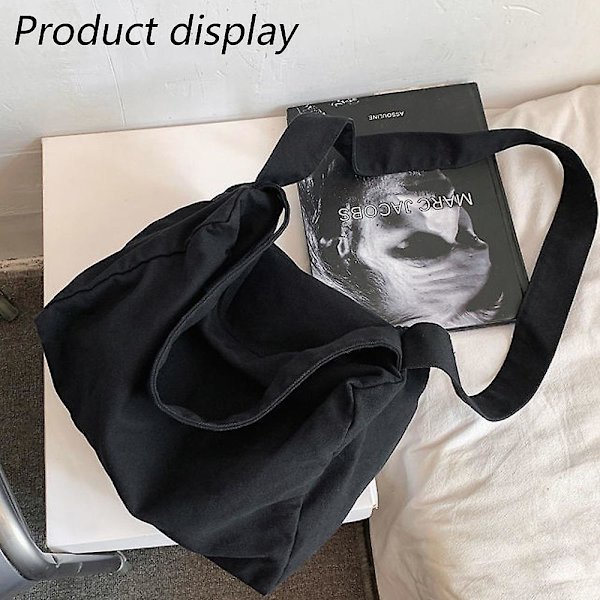 Canvas Læder Messenger Taske Skuldertaske Kryds Krops Taske black