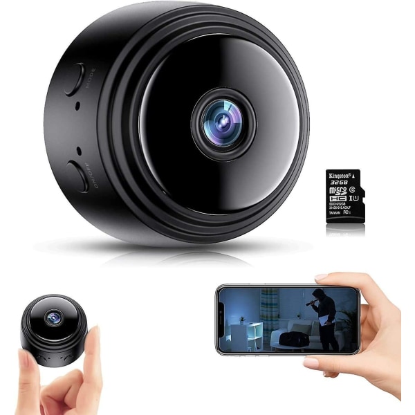 Spionkamera, Full Hd 1080p dold säkerhetskamera med mörkerseende, wifi-kamera med ett 32g SD-kort
