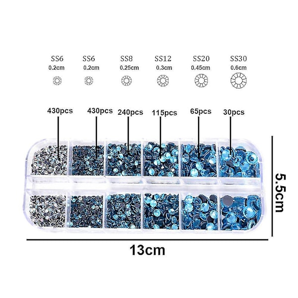 Flate baksiden Rhinestones Krystall Flatback Gems Runde Krystall Rhinestones For Håndverk