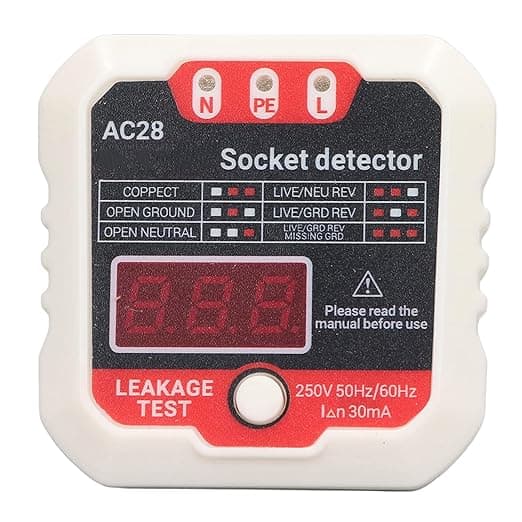 Socket Tester 250V 50Hz 60Hz Polaritet Socket Tester (EU-kontakt 220V)