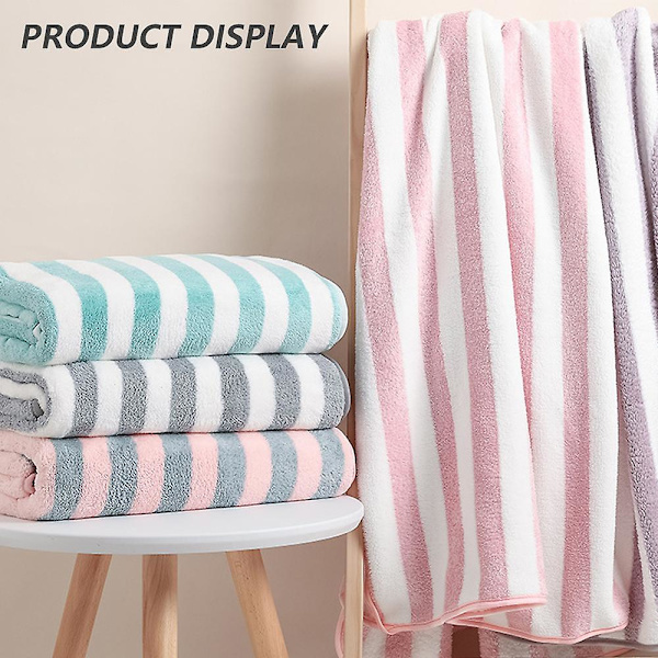 Tyrkisk Cabana Tykk Stripete Basseng Håndklær 4-pakning, svært Absorberende Badehåndkle (grå, 30x60 tommer) Pink and white