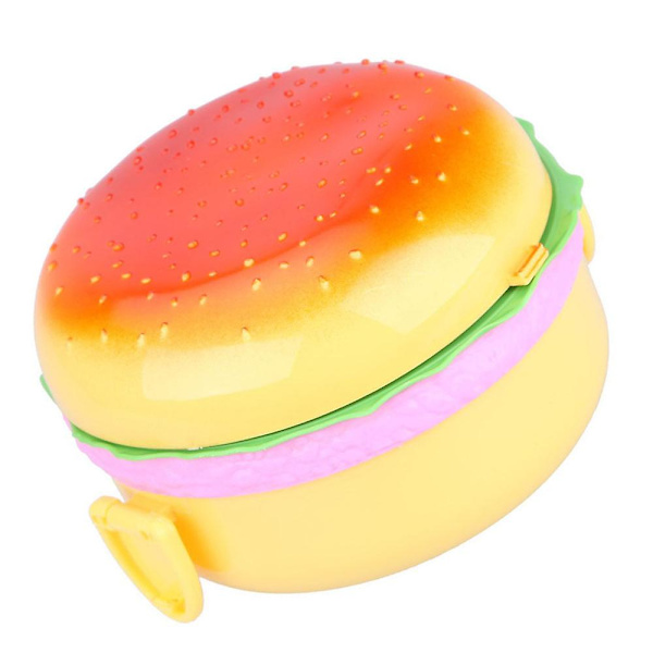 Dobbelt Hamburger Bento Madkasse i Plastik, Madbeholder Opbevaring Med Gaffel Isolering Madkasse Bento Beholder